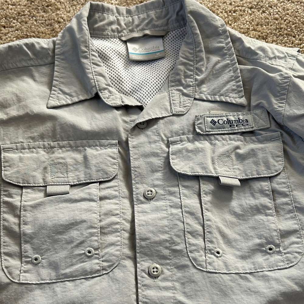 Columbia Kid 's Gray fishing shirt